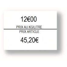 Étiquette Blanche 1136 prix/kg/L