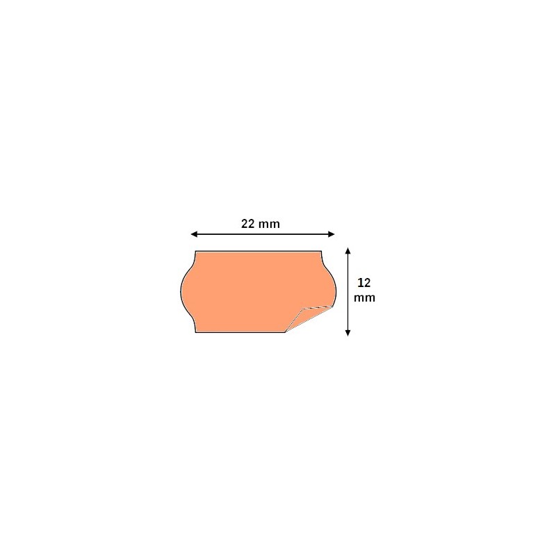 Étiquettes 22x12mm Fluo Orange pour Étiqueteuse Samark 22