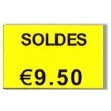 Etiquette jaune "Soldes" 26x16 mm pour étiqueteuse sato judo promo