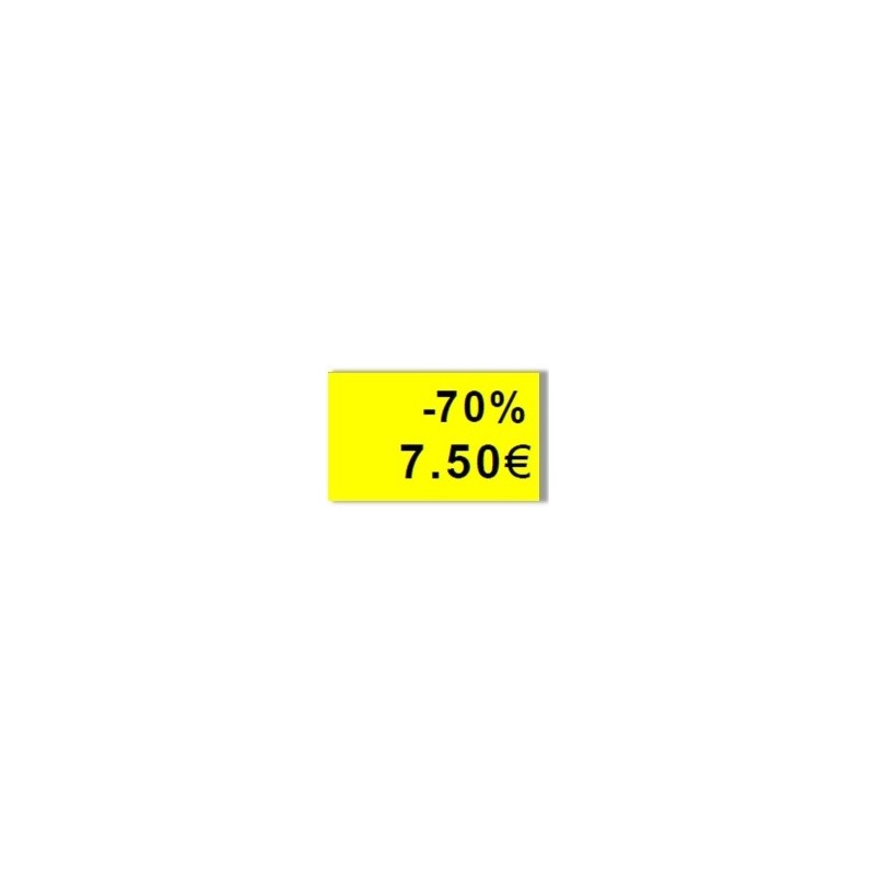 Etiquette jaune "-70%" 26x16 mm pour étiqueteuse sato judo promo