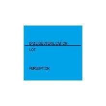 Etiquette de stérilisation double support bleu 3 zones pour étiqueteuse 1158