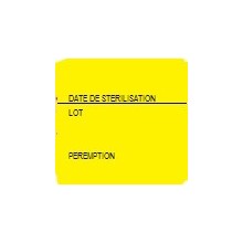 Etiquette de stérilisation double support jaune 3 zones pour étiqueteuse 1158