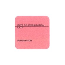 Etiquette de stérilisation double support rose 3 zones pour étiqueteuse 1158