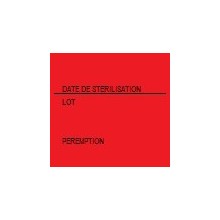 Etiquette de stérilisation double support rouge 3 zones pour étiqueteuse 1158