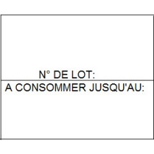 Etiquettes 20x16 Blanche 1136 N°LOT/ A CONSOMMER JUSQU'AU